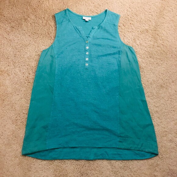 Love Linen 100% Linen Teal A-line Tank Top - Picture 12 of 15